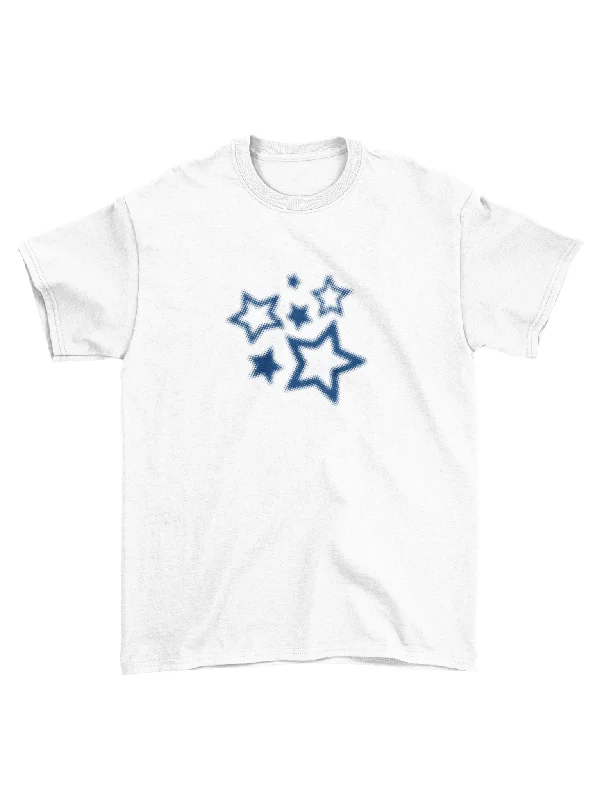 PIXEL STARS BABY TEE - HVID