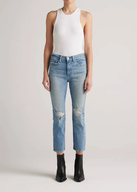 Elin Mid Rise Straight Leg Jean In Solar Ray