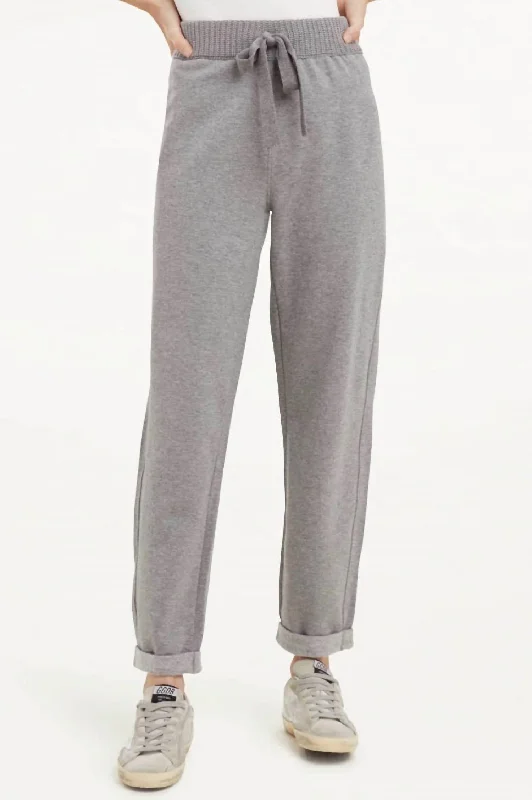 Shea Sweater Mix Pant In Heather Grey