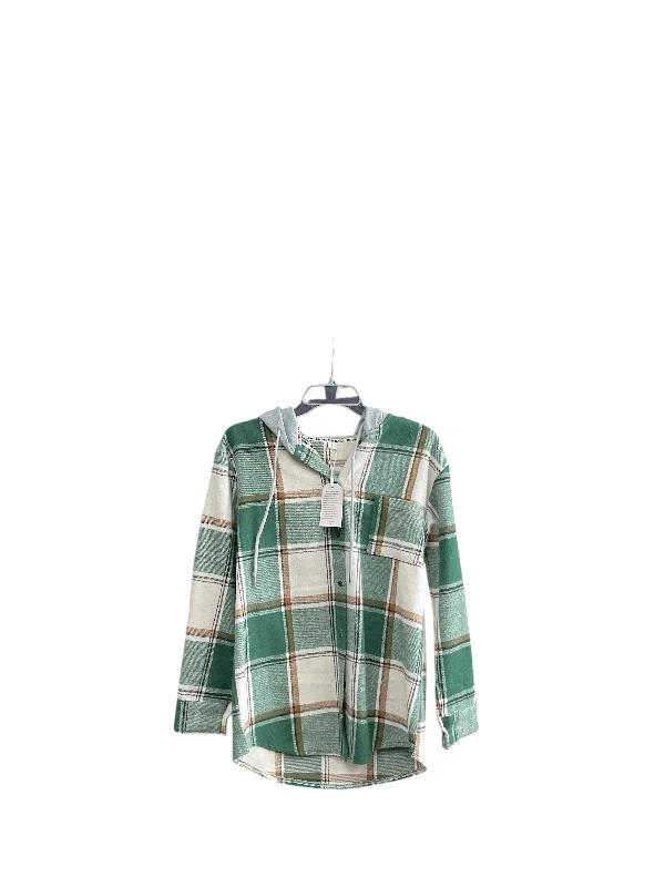 Jacket Shirt By Clothes Mentor In Green, Size: S