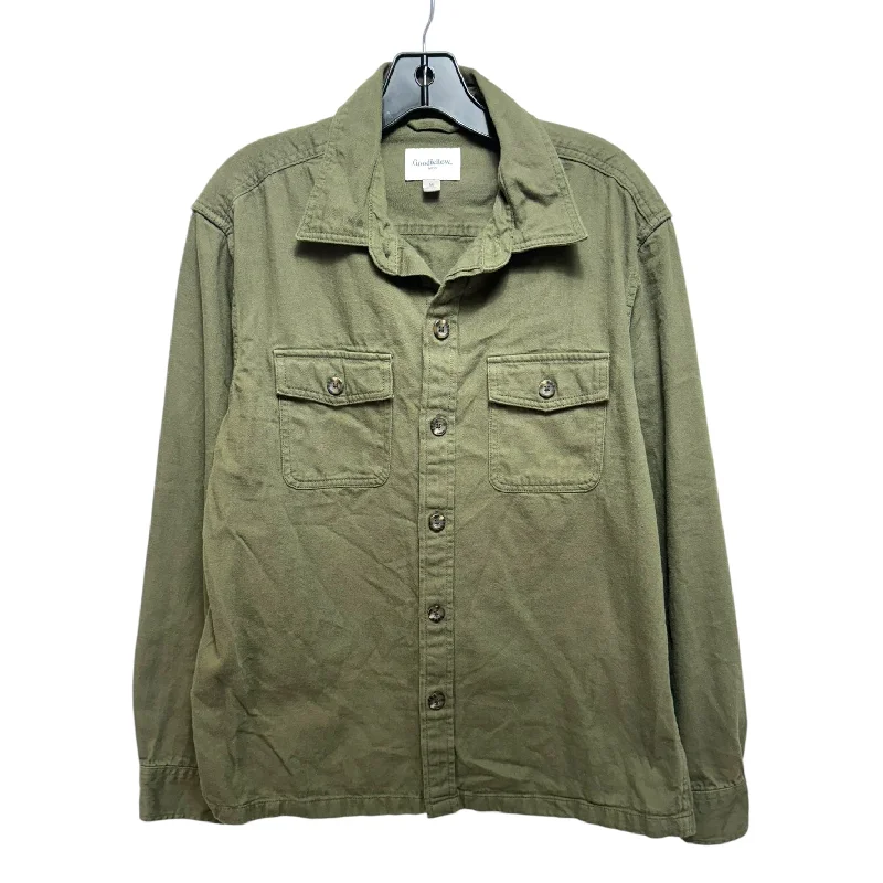 Jacket Shirt By Goodfellow In Green, Size: M