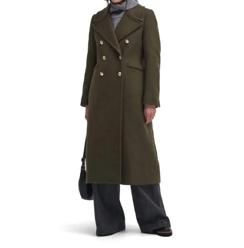 Reva Wool Military Coat In Olive